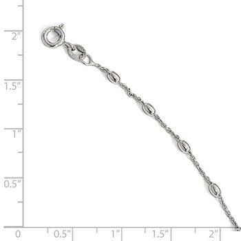 Sterling Silver Polished Beaded with 1in ext. Anklet QLF801-9