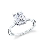 Sylvie Round Cut Solitaire Hidden Halo Engagement Ring - Carter S2683