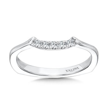 Curved Milgrain Diamond Wedding Band R1067BW