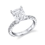 Sylvie Round Cut Classic Wide Band Engagement Ring - Marlise S2793