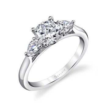 Round Cut Three Stone Engagement Ring - Martine S3003S