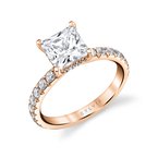 Sylvie Round Cut Classic Wide Band Engagement Ring - Malencia S2993