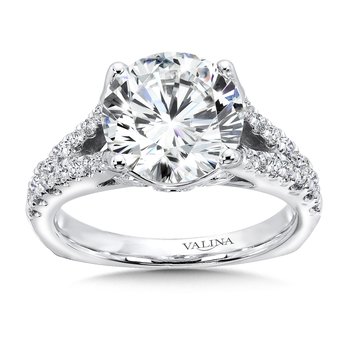 Diamond Split Shank Engagement Ring R9951W