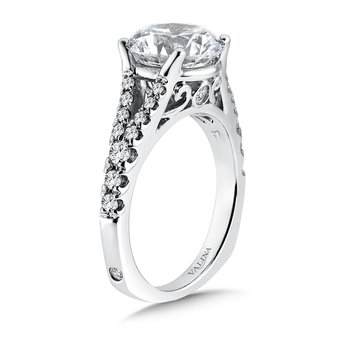 Diamond Split Shank Engagement Ring R9951W