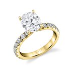 Sylvie Round Cut Classic Wide Band Engagement Ring - Marlise S2793