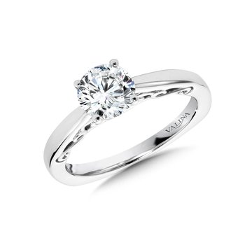 Solitaire Diamond Engagement Ring w/ Spiral Undergallery R1033W