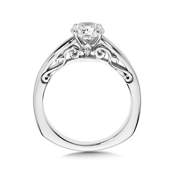 Solitaire Diamond Engagement Ring w/ Spiral Undergallery R1033W