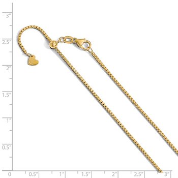 14K Adjustable 1.2mm Box Chain 1277