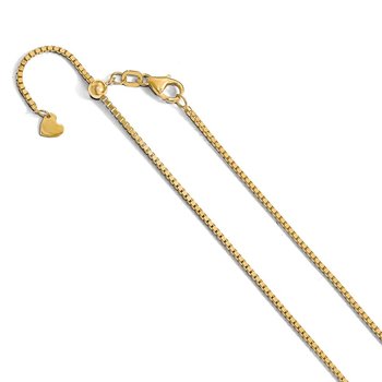 14K Adjustable 1.2mm Box Chain 1277