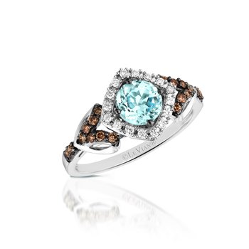  14K Vanilla Gold® Sea Blue Aquamarine® 5/8 cts. Ring TQML 20