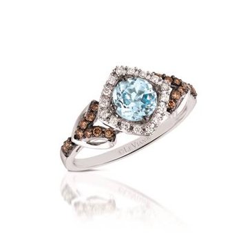  14K Vanilla Gold® Sea Blue Aquamarine® 5/8 cts. Ring TQML 20