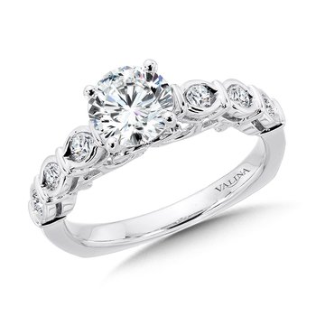 Straight Diamond Engagement Ring R1075W