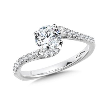 Spiral Diamond Engagement Ring R1064W