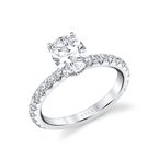 Sylvie Round Cut Classic Wide Band Engagement Ring - Malencia S2993