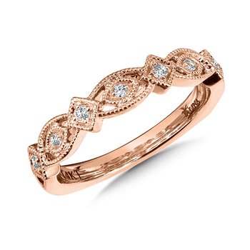 Decorative Milgrain Stackable Diamond Wedding Band  RS9836BP