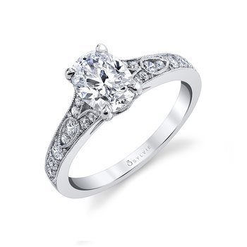 Round Cut Vintage Inspired Engagement Ring - Chereen S1389