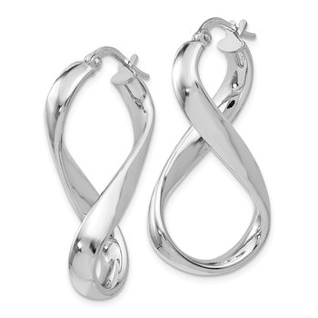 Sterling Silver Polished Twisted Hoop Earrings QLE256