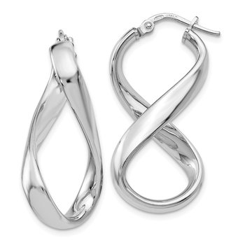 Sterling Silver Polished Twisted Hoop Earrings QLE256