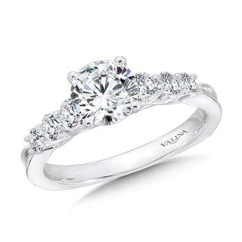 Tapered Straight Diamond Engagement Ring  R1089W