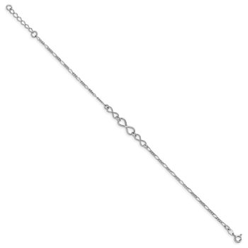 Sterling Silver Infinity w/1in ext. Anklet QLF837-9
