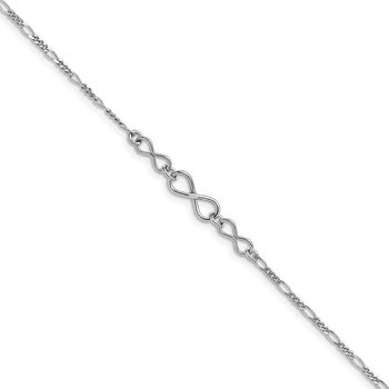 Sterling Silver Infinity w/1in ext. Anklet QLF837-9