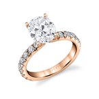 Sylvie Round Cut Classic Wide Band Engagement Ring - Marlise S2793