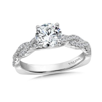 Crisscross Straight Diamond Engagement Ring R9893W