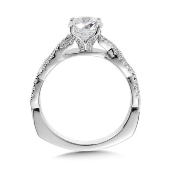 Crisscross Straight Diamond Engagement Ring R9893W