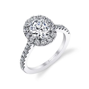 Round Cut Two Tone Classic Halo Engagement Ring - Jacalyn S1199