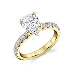 Sylvie Round Cut Classic Wide Band Engagement Ring - Marlise S2793