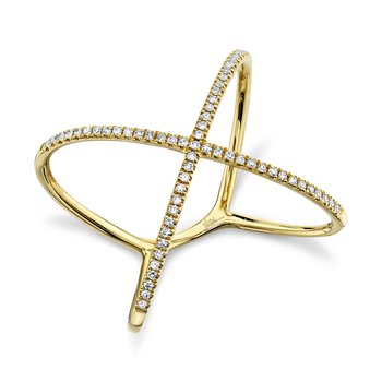 0.18Ct 14K Y/G Diamond Lady'S "X" Ring SC22003513