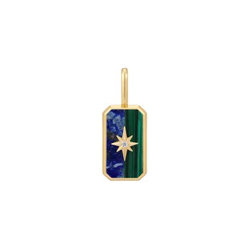 Gold Star Tag Charm NC048-19G