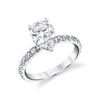 Sylvie Round Cut Classic Wide Band Engagement Ring - Malencia S2993