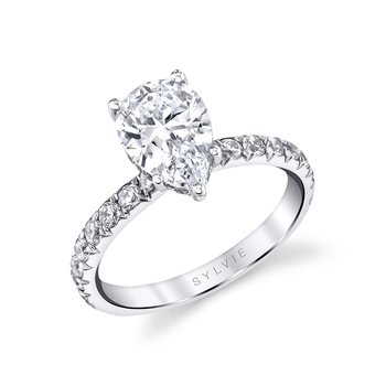 Round Cut Classic Wide Band Engagement Ring - Malencia S2993