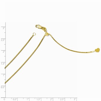 14K Adjustable 1mm Box Chain 3180