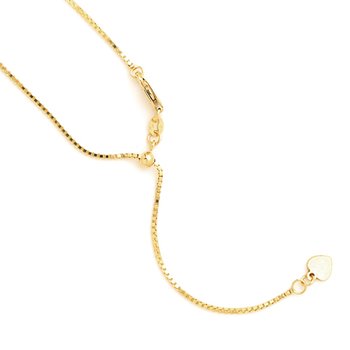 14K Adjustable 1mm Box Chain 3180