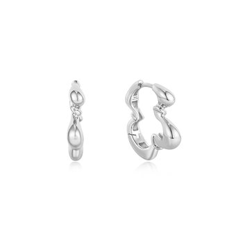 Silver Twisted Wave Hoop Earrings E050-03H