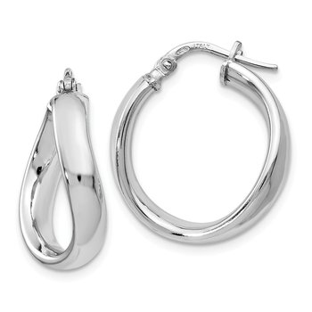 Sterling Silver Polished Twisted Hoop Earrings QLE254