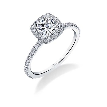 Cushion Cut Classic Halo Engagement Ring - Vivian S1793