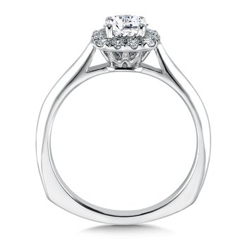 Cushion Shape Halo Diamond Engagement Ring R9452W