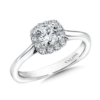 Cushion Shape Halo Diamond Engagement Ring R9452W
