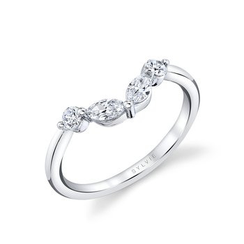 Diamond Curved Wedding Band - Alina BS2609