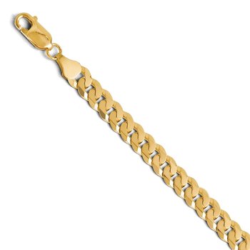14K 7.25mm Flat Beveled Curb Chain 1236