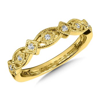 Decorative Milgrain Stackable Diamond Wedding Band  RS9836BY