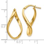 Leslie's 14K Polished Oval Twisted Hoop Earrings LE538
