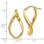 Leslie's 14K Polished Oval Twisted Hoop Earrings LE538