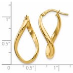 Leslie's 14K Polished Oval Twisted Hoop Earrings LE538