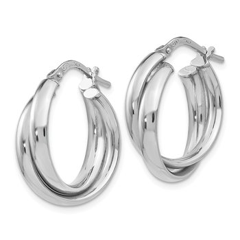 Sterling Silver Polished Twisted Hoop Earrings QLE987