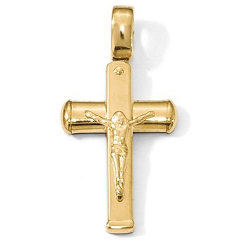 14K Polished Crucifix Pendant LF868