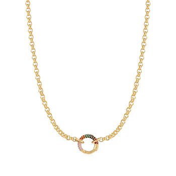 Gold Chain Rainbow Connector Necklace  N048-07G